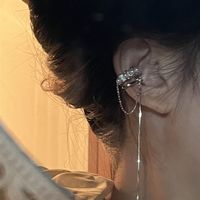 Fashion Butterfly Alloy Tassel Plating Inlay Rhinestones Pearl Women's Ear Clips 1 Piece main image 1