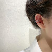 Fashion Butterfly Alloy Tassel Plating Inlay Rhinestones Pearl Women's Ear Clips 1 Piece sku image 1
