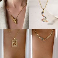 Hip-hop Snake Alloy Rhinestone Women's Necklace 1 Piece main image 6