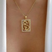 Hip-hop Snake Alloy Rhinestone Women's Necklace 1 Piece main image 5