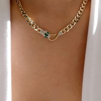 Hip-hop Snake Alloy Rhinestone Women's Necklace 1 Piece main image 3