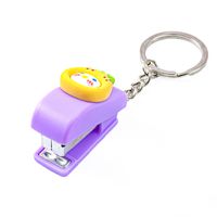 Cute Cartoon Student Small Portable Binding Book Stapler With Keychain main image 3
