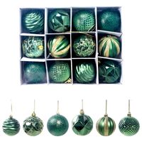 Christmas Fashion Stripe Pvc Party Hanging Ornaments 12 Pieces 1 Set sku image 4