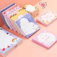 Cute Cartoon Animal Fruit Girl Pattern Horizontal Line Grid Colorful Message Sticker Sticky Notes main image 3