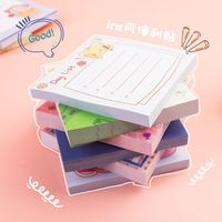 Cute Cartoon Animal Fruit Girl Pattern Horizontal Line Grid Colorful Message Sticker Sticky Notes main image 5