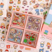 Momo Sauce Cartoon Journal Stickers Set Pet Waterproof Stickers Cute Gift Box Water Cup Sticker Decoration Hand Account Stickers main image 1