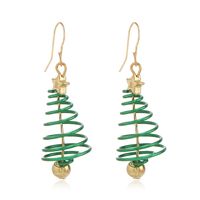 1 Pair Retro Christmas Tree Snowman Elk Epoxy Alloy Drop Earrings sku image 1