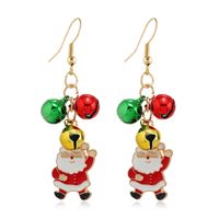 1 Pair Retro Christmas Tree Snowman Elk Epoxy Alloy Drop Earrings sku image 5