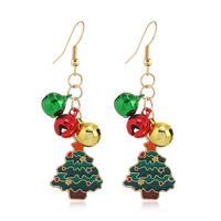 1 Pair Retro Christmas Tree Snowman Elk Epoxy Alloy Drop Earrings main image 3