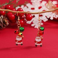 1 Pair Retro Christmas Tree Snowman Elk Epoxy Alloy Drop Earrings main image 2