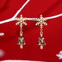 Ethnic Style Snowman Snowflake Elk Alloy Enamel Rhinestones Women's Drop Earrings 1 Pair sku image 19