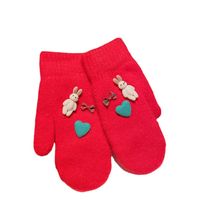 Femmes Mignon Père Noël Bloc De Couleur Wapiti Tricot Gants main image 2