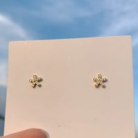 1 Pair Fashion Devil's Eye Crown Flower Inlay Copper Zircon Ear Studs sku image 7