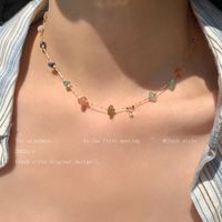 Sweet Geometric Alloy Inlay Natural Stone Necklace sku image 2