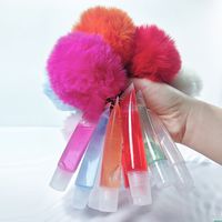 Balle En Peluche Porte-clés Chaîne Fruité De Mode Solide Couleur Brillant À Lèvres main image 1