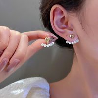 Sweet Geometric Butterfly Bow Knot Imitation Pearl Alloy Inlay Rhinestones Women's Earrings 1 Pair sku image 587