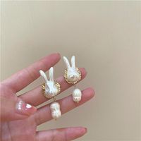 Sweet Geometric Butterfly Bow Knot Imitation Pearl Alloy Inlay Rhinestones Women's Earrings 1 Pair sku image 617