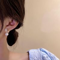 Sweet Geometric Butterfly Bow Knot Imitation Pearl Alloy Inlay Rhinestones Women's Earrings 1 Pair sku image 17
