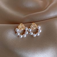 Simple Style Heart Shape Flower Bow Knot Imitation Pearl Alloy Rhinestone Irregular Women's Earrings 1 Pair sku image 27