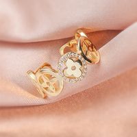 Fashion Micro Inlaid Zircon Open Adjustable Copper Ring Real Gold Plating sku image 31