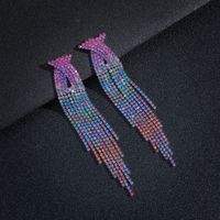 Fashion Alloy Rhinestone Gradient Color Earrings Daily Unset Drop Earrings sku image 25