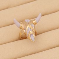 Retro Cattle Alloy Resin Women's Open Ring 1 Piece main image 4