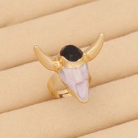 Retro Cattle Alloy Resin Women's Open Ring 1 Piece main image 8