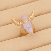 Retro Cattle Alloy Resin Women's Open Ring 1 Piece main image 7