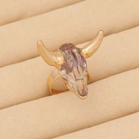 Retro Cattle Alloy Resin Women's Open Ring 1 Piece main image 5