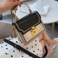 Women's Small Pu Leather Color Block Fashion Square Lock Clasp Handbag main image 2