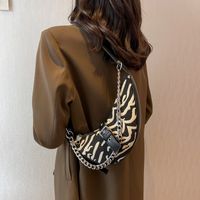 Women's Small Canvas Zebra Fashion Dumpling Shape Zipper Underarm Bag sku image 2