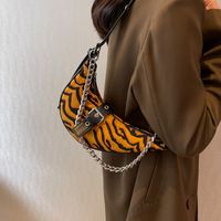 Women's Small Canvas Zebra Fashion Dumpling Shape Zipper Underarm Bag sku image 3