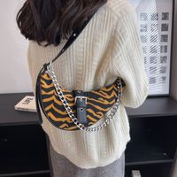 Women's Small Canvas Zebra Fashion Dumpling Shape Zipper Underarm Bag sku image 4