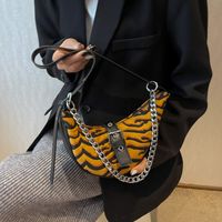 Women's Small Canvas Zebra Fashion Dumpling Shape Zipper Underarm Bag main image 1