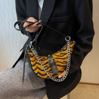 Women's Small Canvas Zebra Fashion Dumpling Shape Zipper Underarm Bag main image 6