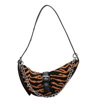 Women's Small Canvas Zebra Fashion Dumpling Shape Zipper Underarm Bag main image 2