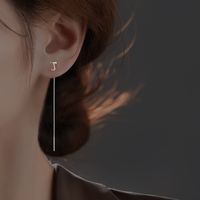 Mode Einfacher Stil Buchstabe Sterling Silber Quaste Ohrringe Ohr Linie sku image 9