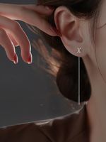 Mode Einfacher Stil Buchstabe Sterling Silber Quaste Ohrringe Ohr Linie main image 2
