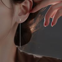 Mode Einfacher Stil Buchstabe Sterling Silber Quaste Ohrringe Ohr Linie sku image 22