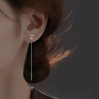 Mode Einfacher Stil Buchstabe Sterling Silber Quaste Ohrringe Ohr Linie sku image 24