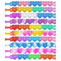 Cute Colorful Heart Silicone Squeeze Bracelet Pressure Reduction Toy sku image 1