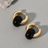 Fashion Round Alloy Glass Plating Women's Earrings 1 Pair sku image 1