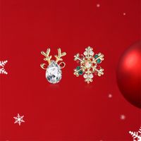 Ethnic Style Snowman Snowflake Elk Alloy Enamel Rhinestones Women's Drop Earrings 1 Pair sku image 5