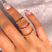 Simple Style Geometric Sterling Silver Inlay Zircon Rings 1 Piece main image 1