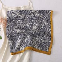 Elegant Square Satin Printing Silk Scarves sku image 108