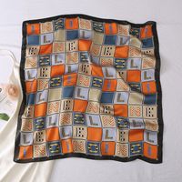 Elegant Square Satin Printing Silk Scarves sku image 54