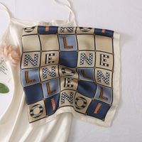 Elegant Square Satin Printing Silk Scarves sku image 14