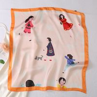 Elegant Square Satin Printing Silk Scarves sku image 18