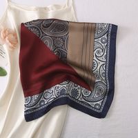 Elegant Square Satin Printing Silk Scarves sku image 50