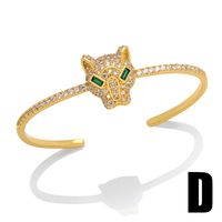 Hip-hop Devil's Eye Leopard Copper Gold Plated Zircon Bangle 1 Piece sku image 3